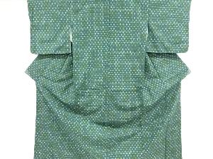 リサイクル　十字絣織り出し手織り紬着物